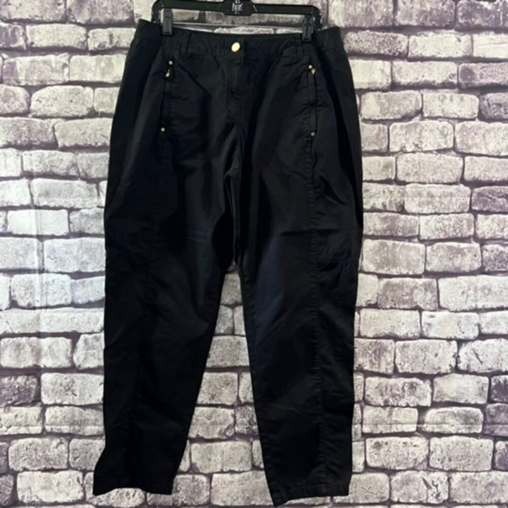 Chico's Black Cotton & Spandex Pants Size M/10